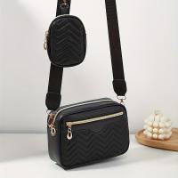 ราคา TEMU กระเป๋าสะพายข้างแบบชิคสำหรับผู้หญิงพร้อมกระเป๋าใส่เหรียญขนาดเล็ก - กระเป๋าสะพาย PVC สไตล์ลำลอง, ปิดด้วยซิป, ซับในโพลีเอสเตอร์ (17592518195939)