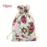 ราคา TEMU ถุงผ้าลินินพิมพ์ลายดอกกุหลาบ 10 ชิ้น พร้อมเชือกรูด ขนาด 10 ซม. x 14 ซม. (3.94 นิ้ว x 5.51 นิ้ว – เหมาะสำหรับงานแต่งงานและของขวัญปาร์ตี้วันเกิด (17592543031117)