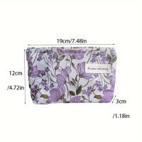 ราคา TEMU 1 ชิ้น กระเป๋าเครื่องสำอางลายดอกไม้สีม่วงพรีเมียม, กระเป๋าเก็บของแบบพกพาสำหรับเครื่องสำอาง, กระเป๋าใส่เครื่องอาบน้ำสำหรับเดินทาง, กระเป๋าใส่เหรียญ และกระเป๋าใส่โทรศัพท์ (17592568685667)
