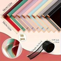 ราคา TEMU 50/100 ชิ้น, ผสม 10 สี, กระดาษห่อดอกไม้, ขอบสีทองและตาข่ายกุหลาบเกาหลี โปร่งแสงสำหรับห่อของขวัญ, วัสดุสำหรับห่อช่อดอกไม้, กระดาษห่อ, อุปกรณ์ห่อช่อดอกไม้, กระดาษห่อของขวัญ (17592577272772)
