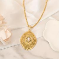 ราคา TEMU สร้อยคอโซ่พันเกลียวยาว 60 ซม. สำหรับผู้หญิง ประดับจี้ชุบทองลายสวยงาม ดีไซน์กลวงประณีต ประดับเพชรรูปตา สไตล์มาร็อคคาน เหมาะสำหรับเจ้าสาว (17592580477500)