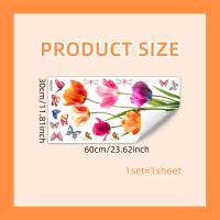 ราคา TEMU สติกเกอร์กระจกไฟฟ้าสถิตลายช่อดอกทิวลิปสีเดียว (30×60 ซม.) พิมพ์สองด้าน ถอดออกได้ DJ7044-YC (17592594044584)