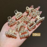 ราคา TEMU 10 ชิ้น กิ๊บติดผมโลหะขนาดเล็กพร้อมโบว์และเพชรเทียม อุปกรณ์แต่งผมสไตล์เกาหลีสำหรับหน้าม้าและทรงผมเจ้าหญิง (17592604084288)