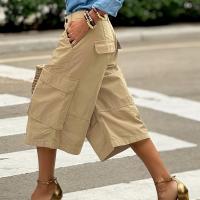 ราคา TEMU กางเกงกางเกงลำลองผู้หญิงสีพื้น มีกระเป๋า กางเกง cargo ขาสั้น รุ่นใหม่ Tier 1 (17592631896262)