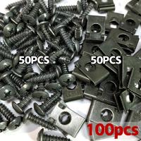 ราคา TEMU 100ชิ้น สกรู Cheshjong U-Clamp สำหรับซ่อมรถ - คลิปโลหะทนทานสำหรับเฟนเดอร์และบัมเปอร์ภายใน, น็อตตัวเองสำหรับการบำรุงรักษารถยนต์ (17592638449258)