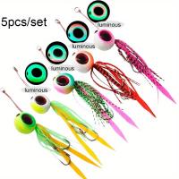 ราคา TEMU ชุดเหยื่อจิ๊กเรืองแสงสำหรับน้ำเค็ม 5 ชิ้น น้ำหนัก 60G, มาพร้อมเหยื่อปลอมเรืองแสงสำหรับจิ๊ก, มาพร้อมตะขอคู่ (17592646169989)