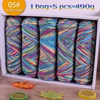ราคา TEMU เส้นด้ายออมเบรแบบไล่สีหลายสี 490 กรัม สำหรับถักมือ, ลูกไหมพรม 5 เส้นใยสำหรับเสื้อสเวตเตอร์แฟชั่นฤดูใบไม้ร่วง/ฤดูหนาว, ผ้าพันคอ, หมวก, ถุงมือ, และงานฝีมือ, 5 ลูกต่อแพ็ค (17592700573790)