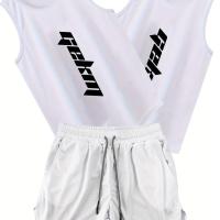 ราคา TEMU ชุดเซ็ตเสื้อ 2 ตัว + กางเกงขาสั้น 1 คู่, ชุดออกกำลังกายใหม่ ระบายอากาศ แห้งเร็ว เสื้อกล้ามแขนกุด บาสเก็ตบอล ฟิตเนส กางเกงขาสั้น 5 จุด 2 ชั้น ชุดเสื้อผ้าเซ็ตหลากหลายชิ้น (17592704218537)