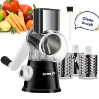 ราคา TEMU เครื่องขูดชีสและเครื่องหั่นผักแบบหมุน - มานโดลินในครัวพร้อมใบมีด 3 แบบที่เปลี่ยนได้, ทำความสะอาดง่ายสำหรับผลไม้, มันฝรั่ง, แครอท, ถั่ว (17592225619519)