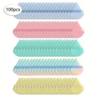 ราคา TEMU 100 ถุงสามเหลี่ยม สีและรูปทรงแบบสุ่ม, ฟองน้ำแต่งหน้าสามเหลี่ยม 100 ชิ้น ทำจากกำมะหยี่เนื้อนุ่มพิเศษ ออกแบบมาสำหรับสร้างรูปทรง, ดวงตา และมุม (17594231362067)