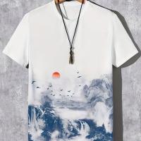 ราคา TEMU เสื้อยืดพิมพ์ลายภูเขาสำหรับผู้ชาย เสื้อยืดคอกลมแขนสั้นสบายๆ เสื้อผ้าผู้ชายสำหรับฤดูร้อนกลางแจ้ง (17592499732410)