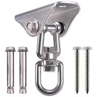 ราคา TEMU ไม้แขวนชิงช้าแบบ Heavy Duty หมุนได้ 360° ตะขอแขวนสำหรับแขวนชิงช้า สแตนเลส 304 แบบหมุนได้ ตะขอแขวนสำหรับเพดาน ระเบียงไม้ โรงยิม โยคะ ชุดตัวต่อชิงช้า (17592284648995)