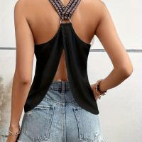 ราคา TEMU เสื้อกล้ามเปิดหลังผูกโบว์ (17592395475344)