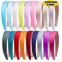 ราคา TEMU สุ่ม 12 สีสุ่ม, ผ้าคาดผมซาตินไร้รอยต่อสำหรับผู้หญิงและแบบพื้นฐาน เป็นมิตรกับเส้นผม ขนาด 1 ซม./3 ซม., ผ้าคาดผม DIY, ผ้าคาดผมอาบน้ำที่ใส่สบาย (17592403176875)