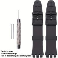 ราคา TEMU สายรัดนาฬิกาซิลิโคนกันน้ำสำหรับ Swatch 20mm Interface สำหรับผู้ชายและผู้หญิง 2 ชุดอุปกรณ์เสริมนาฬิกา SUSB411/400/409/104 SUSM402 SUSW407 SUSS400 SUSM403 SUSN414 SUSM402 SUSA401 SUSN415 SUSM400 (1