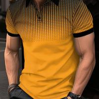 ราคา TEMU เสื้อเชิ้ตแฟชั่นผู้ชายวัยรุ่น เสื้อยืดกระดุม เสื้อโปโลแขนสั้นลายดิจิทัล พิมพ์ลาย เสื้อโปโลลำลอง (17592445988857)