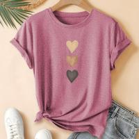 ราคา TEMU เสื้อยืดคอกลมแขนสั้นลายหัวใจสามรูปสไตล์เรโทรแฟชั่นสำหรับผู้หญิง ใส่สบายๆ เหมาะกับฤดูร้อน สีเทา (17592537007354)