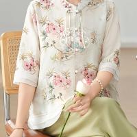 ราคา TEMU เสื้อบลาวส์ลายดอกไม้หรูหราพร้อมรายละเอียด - เสื้อแขนยาวคอยืน, ผ้าเบาสำหรับซักเครื่องได้สำหรับผู้หญิง, สไตล์แคชวลชิค, ชุดฤดูใบไม้ผลิ/ฤดูร้อน, สีพาสเทล, ปักลายประณีต (17593671967733)