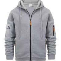 ราคา TEMU เสื้อฮู้ดซิปผู้ชายฤดูใบไม้ร่วง/ฤดูหนาว มีกระเป๋าแขนกางเกง คาร์ดิแกน เสื้อฮู้ดลำลองและเสื้อฮู้ดกีฬาผู้ชาย (17592512420450)