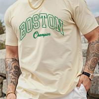 ราคา TEMU เสื้อยืดแขนสั้นพิมพ์ลายตัวอักษร Brooklyn สีเขียวแบบกลวงสำหรับผู้ชาย ใส่ได้หลากหลายโอกาส ใส่สบายๆ (17592578388643)