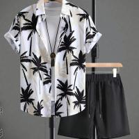 ราคา TEMU ชุดเซ็ตเสื้อเชิ้ตแขนสั้นกระดุมหน้าคอปกลายต้นมะพร้าวและกางเกงขาสั้นสำหรับผู้ชาย 2 ชิ้น ลายพิมพ์ลายต้นมะพร้าว ใส่สบายๆ เหมาะสำหรับกิจกรรมกลางแจ้งในฤดูร้อน (17592674309243)
