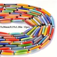 ราคา TEMU ลูกปัดแก้วสีสันสดใสขนาด 5X30 มม. สำหรับทำเครื่องประดับ DIY สร้อยข้อมือ สร้อยคอ แบบทำมือจากเนปาล (17592773665967)