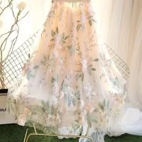 ราคา TEMU กระโปรงเอไลน์ Midi ลำลองสำหรับฤดูใบไม้ผลิและฤดูร้อน, ประดับด้วยลายปักลายดอกไม้และขอบเอวยางยืด, ออกแบบมาสำหรับผู้หญิง (17592821675481)