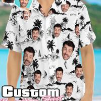 ราคา TEMU เสื้อฮาวายส่วนบุคคลพิมพ์ภาพตามสั่ง | ลายเลี้ยง หมา แมว พื้นหลังพาย ทรอปิคอล, ปกคอแบบลำลอง, ผ้ายืดเล็กน้อย, ดีเทลกระดุม, ทรงปกติสำหรับผู้ใหญ่ (17592462184722)