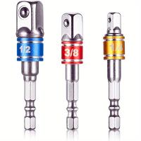 ราคา TEMU ชุดดอกไขควงหกเหลี่ยม 3 ชิ้น ขนาด 1/4" 3/8" หัวจับดอกไขควงไฟฟ้าแบบไร้สาย และชุดอะแดปเตอร์/ตัวต่อขยายแบบมีวงแหวนสี (17592785155635)