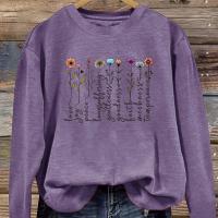 ราคา TEMU เสื้อยืดแขนยาวคอกลมสไตล์ลำลองสำหรับผู้หญิง ลายดอกเดซี่เล็กสีสันสดใสแบบวินเทจ (17592859651528)