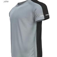 ราคา TEMU ชุดเสื้อยืด 2 ตัว สีเทา-ดำ พิมพ์ลายกีฬา เส้นใยสะท้อนแสง ระบาย แห้งเร็ว แขนสั้น คอกลม เสื้อใส่เล่นกีฬา วิ่ง เสื้อยืดซับเหงื่อ เสื้อออกกำลังกายในยิม แขนสั้น (17592986534809)