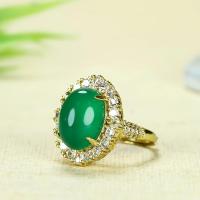 ราคา TEMU แหวนหินคัลเซโดนี่สีเขียวธรรมชาติทรงสไตล์วินเทจที่สามารถปรับได้ด้วยคิวบิกซิร์โคอย่างละเอียด - ไม่มีการเคลือบหรือเครื่องประดับสำหรับผู้หญิงโสด (17592503261235)