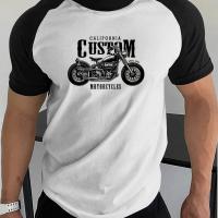 ราคา TEMU เสื้อยืดคอกลมแขนสั้นพิมพ์ลายมอเตอร์ไซค์วินเทจสำหรับผู้ชาย เสื้อยืดแขนรากลันลำลองสำหรับสวมใส่ทุกวัน เสื้อผ้าระบายสำหรับฤดูร้อน (17592734584599)