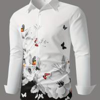 ราคา TEMU เสื้อเชิ้ตแขนยาวชาย 556# พิมพ์ลาย สไตล์แคชชวล (17592658023684)