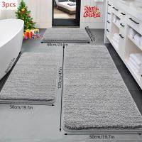 ราคา TEMU พรมเช็ดเท้าขนปุยยาว 3 ชิ้น, พรมปูพื้นกันลื่น, พรมเช็ดเท้าด้านในห้องน้ำเนื้อนุ่ม, ของแต่งห้องน้ำ, ของตกแต่งห้องน้ำ, พรมปูพื้นตกแต่งบ้าน, ของตกแต่งคริสต์มาส (17592927969158)