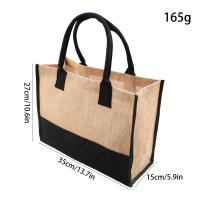 ราคา TEMU กระเป๋าถือผ้าป่าน Jute สัมผัสพรีเมียม โฆษณา กระเป๋าโท้ทผ้าป่าน Jute กระเป๋าผ้าป่าน (17593441994710)