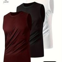 ราคา TEMU เสื้อกล้ามกีฬาผู้ชาย 3 สี 3 ชิ้น ระบาย น้ำหนักเบา ทรงหลวม แห้งเร็ว คอกลม เสื้อแขนกุดสำหรับออกกำลังกายในยิม (17592943095328)