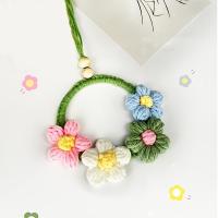 ราคา TEMU จี้ห้อยกระจกมองหลังรถยนต์ ทำจากผ้าทอแฮนด์เมด | เส้นด้ายสีฟ้าผสมสีสันสดใส (17592236522414)