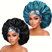 ราคา TEMU ชุดหมวกคลุมผมผู้หญิง 2 ชิ้น ทรงปีกกว้าง ผ้าซาตินยืดหยุ่น สำหรับนอนหลับ หมวกคลุมผมลอน สำหรับผู้หญิง หมวกคลุมผมสำหรับอาบน้ำ ผู้หญิง แฟชั่น หมวกใส่ (17592291314868)