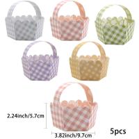 ราคา TEMU 5 ชิ้น ลายสก็อตสีสันสดใส ลายลูกกวาด (บรรจุภัณฑ์) กล่อง กระต่ายอีสเตอร์ กระติกกระดาษ สำหรับตกแต่งโต๊ะงานอีสเตอร์ อุปกรณ์บรรจุภัณฑ์ (17593653462242)