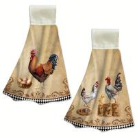 ราคา TEMU ชุดผ้าเช็ดมือแขวนในครัวลายไก่ 2 ผืน สไตล์วินเทจ ผ้าเช็ดมือไก่ ผ้าเช็ดจานไมโครไฟเบอร์แบบห่วง สำหรับฟาร์มเฮ้าส์ แห้งเร็ว สำหรับตกแต่งบ้าน โต๊ะในห้องน้ำ (17592491123664)