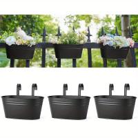 ราคา TEMU ชุดกระถางแขวนโลหะสีดำสไตล์รัสติก 3 ชิ้น ตะขอถอดได้ - เหมาะสำหรับราวบันได รั้ว และหน้าต่าง - เพิ่มความสวยงามให้กับการตกแต่งบ้านของคุณด้วยถังใส่ไม้ประดับสไตล์ชนบทเหล่านี้ (17592527941735)