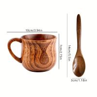 ราคา TEMU ชุดแก้วไม้และญี่ปุ่นสร้างสรรค์ 2 ชิ้น, แก้ววินเทจ, แก้วกาแฟไม้ Jujuba, แก้วทนความร้อนหูจับ (17592540885110)