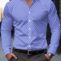 ราคา TEMU เสื้อเชิ้ตแฟชั่นชายลายสก๊อต แขนยาว ปกพับ สวมใส่ ระบายดี เหมาะสำหรับฤไม้ผลิและฤไม้ร่วง (17593222823580)