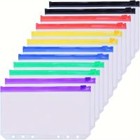 ราคา TEMU 12/24ชิ้น กระเป๋าใส่เอกสารสีสัน A6, ซองงบประมาณ 6 ห่วง, โฟลเดอร์แฟ้มใสซิป, ซองเอกสาร PVC กันน้ำสำหรับจัดระเบียบใบเสร็จและบิล, ซอง (17592580320374)