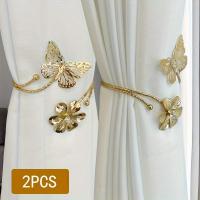 ราคา TEMU 2 ชิ้น ที่รัดผ้าม่านโลหะ 3D ลายและผีเสื้อ, ตัวล็อคผ้าม่านแบบกลวง ติดตั้งง่าย, เหมาะสำหรับตกแต่งห้องนอนและห้อง ตกแต่งบ้าน (17592594365789)