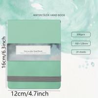 ราคา TEMU สมุดวาดรูปขนาด 5.5/6.29 นิ้ว กระดาษสีน้ำลายหยาบ 300Gsm 24 แผ่น สองสี เขียว ชมพู สำหรับวาดสีน้ำ สีอะคริลิค มาร์ค (17592596789197)