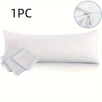 ราคา TEMU 1 ชิ้น ปลอกหมอนอิงสีขาวบริสุทธิ์ - ปลอกหมอนยาวนุ่ม 100% โพลีเอสเตอร์ - ปลอกหมอนซิปซ่อน, ปลอกหมอนอิงสีขาว, ปลอกหมอน, ขนาด 20X54 นิ้ว (ไม่รวมไส้หมอน) (17592715308950)