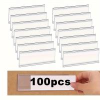 ราคา TEMU 30/60/100 ชิ้น ฉลาก PVC แบบมีกาวในตัว, กระดาษฉลาก 100 แผ่น ฉลากชั้นวางพลาสติกใส, ที่ใส่ฉลากชั้นวางแบบใสแบบมีกาว, เหมาะสำหรับซูเปอร์, ห้องสมุด, กล่องจดหมาย ฯลฯ (2.4 X 1.6 นิ้ว) (17592870203195)