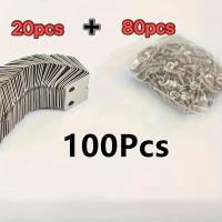 ราคา TEMU 100 ชิ้น (ฉากยึดตัว L 20 ชิ้น + สกรู 80 ชิ้น): เหล็กยึดมุมแข็งแรงทนทาน สำหรับยึดลิ้นชัก ชั้นวาง และอุปกรณ์ติดผนัง (17592974339921)